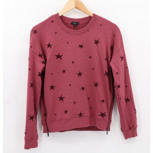 Rails Women's Marlo Garnet Flocked Stars Side Zipper Sweatshirt Sz XS